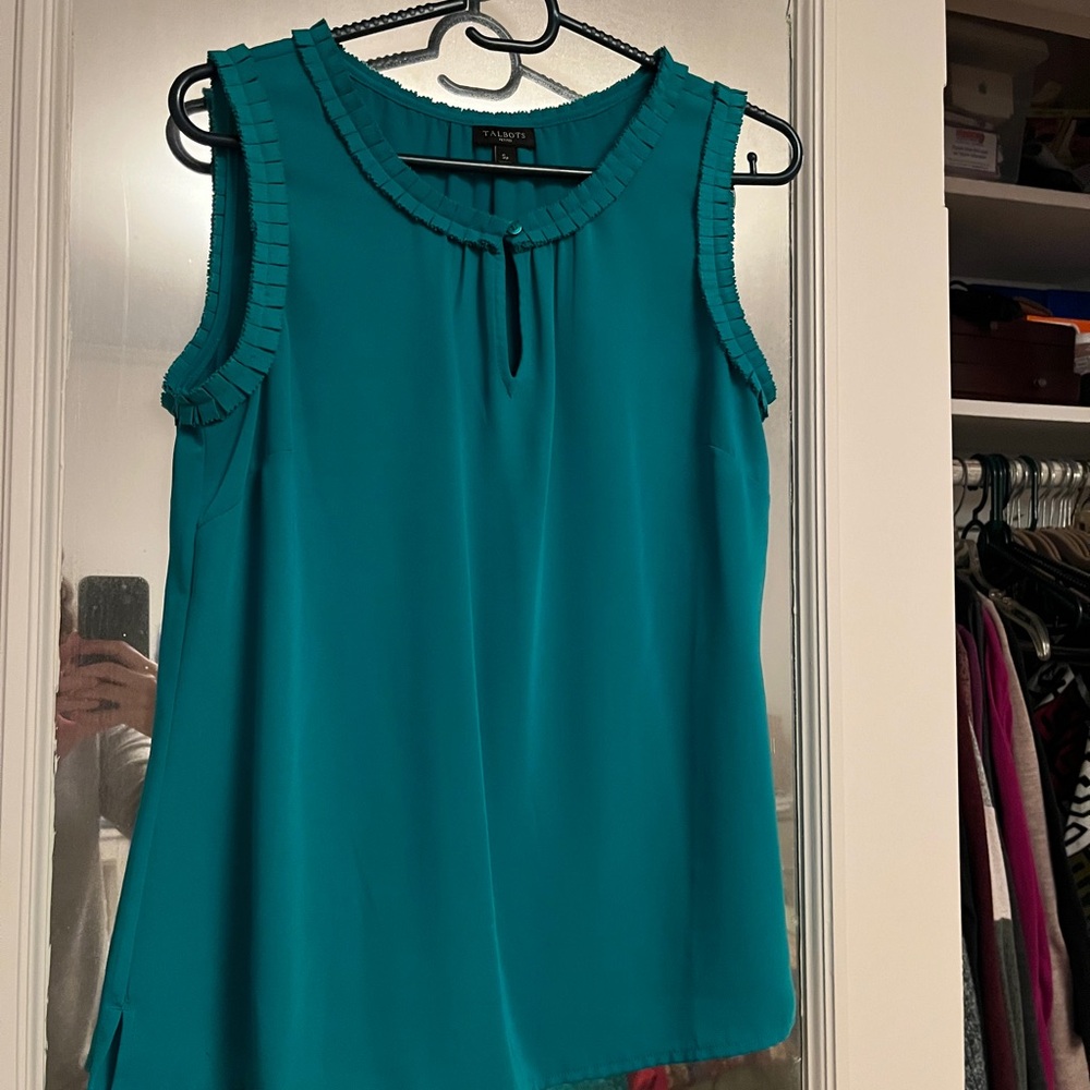 Tahari Teal Sleeveless Women's Top